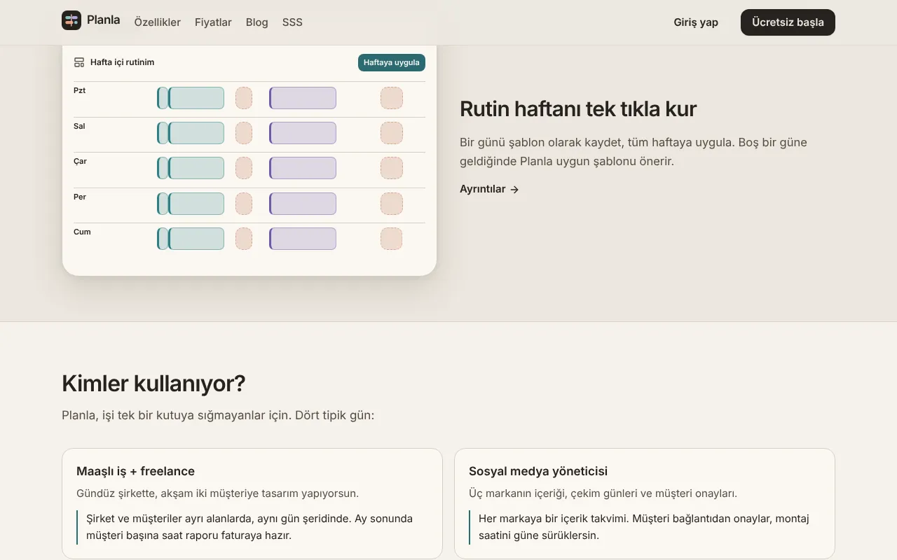 Planla — Ekranlar 4